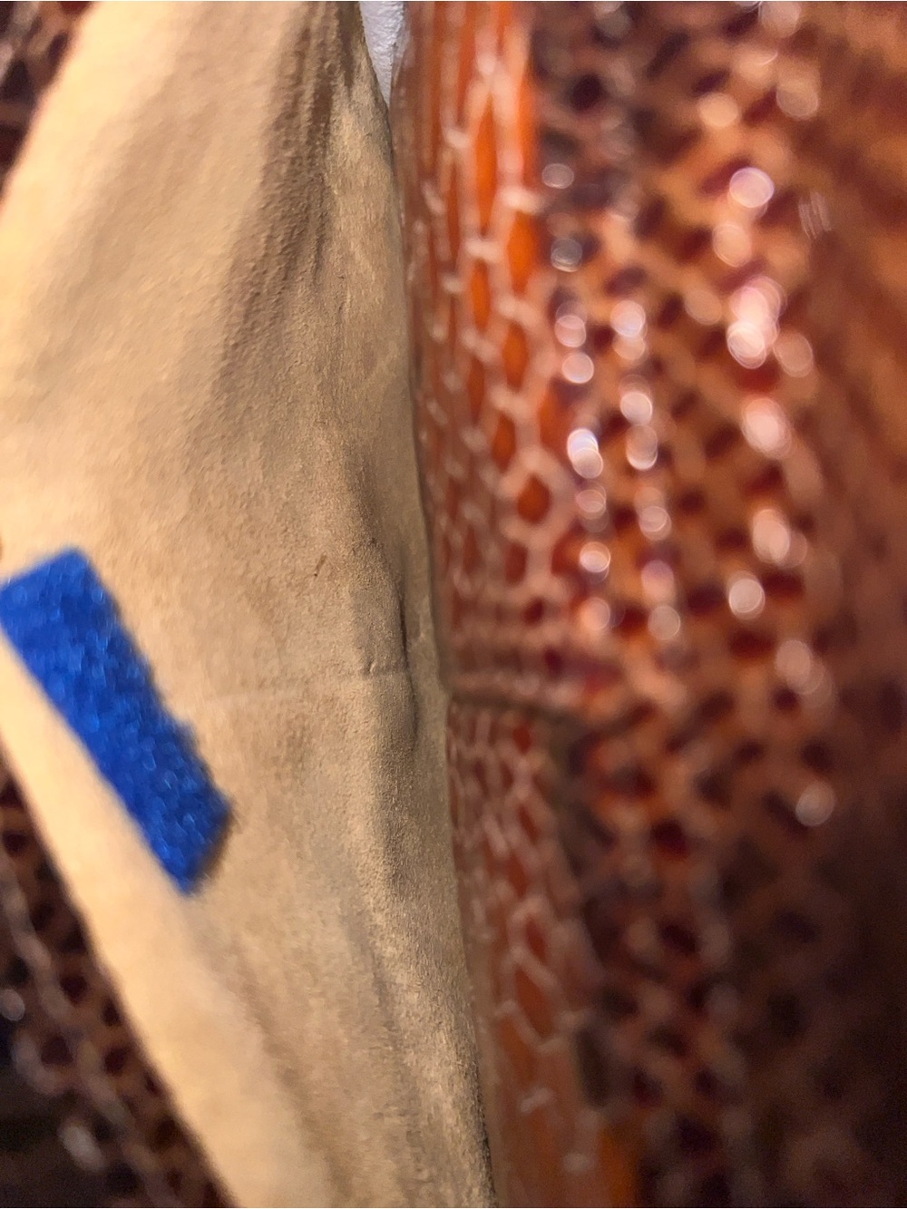 Zina Eva Snakeskin Leather Tote with Wood Handle - Picture 7 of 12